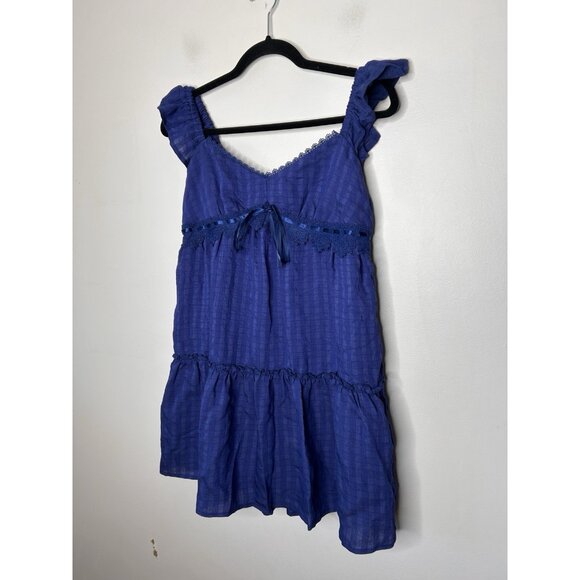 Altar'd State Women's Lilith Mini Blue Dress Sleeveless Size Medium New NWT - Picture 3 of 9